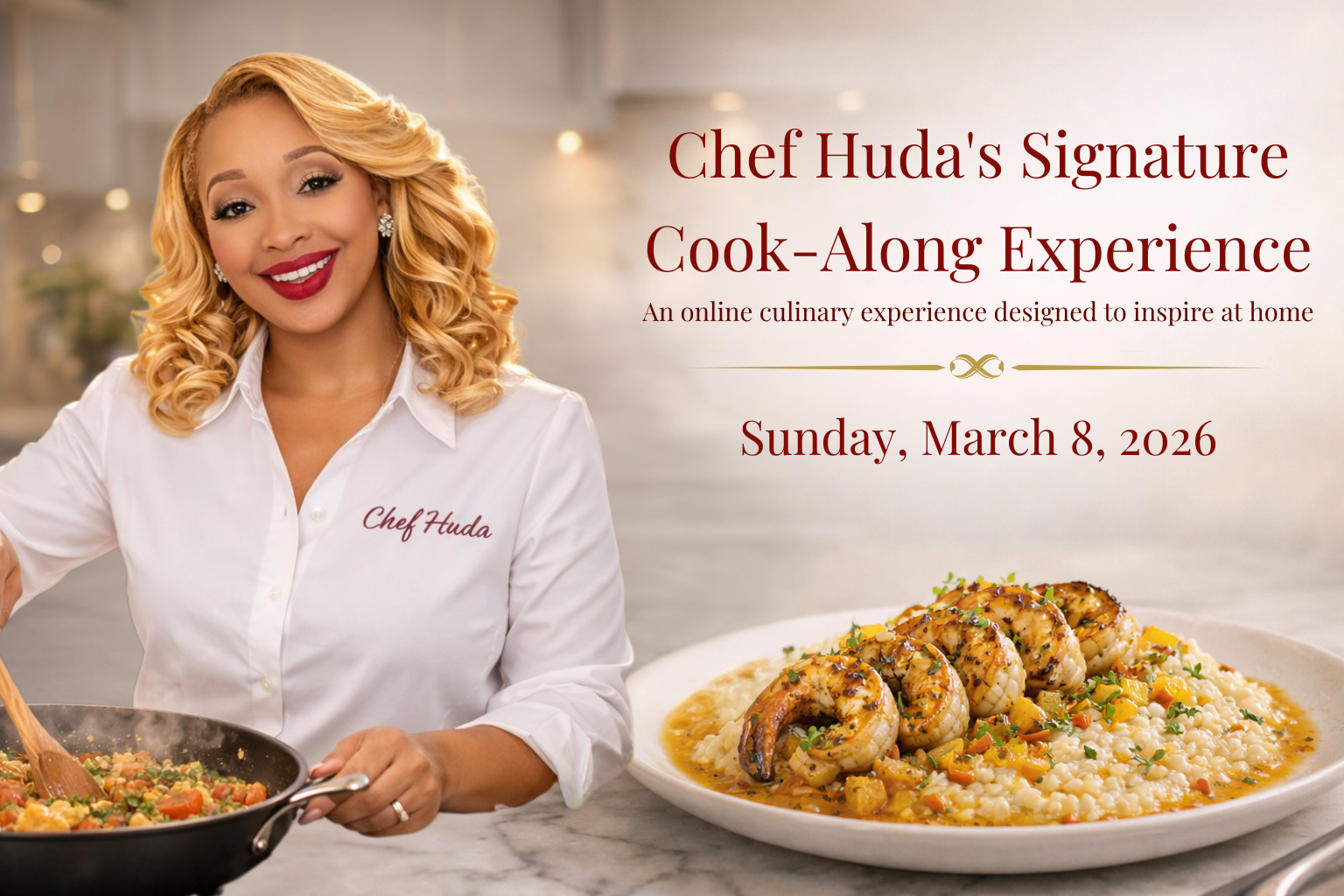 Experiencia culinaria exclusiva de la chef Huda: 8 de marzo de 2026